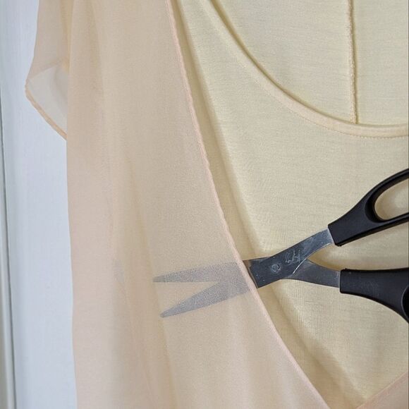 GAP Peach Chiffon Two Layer V-neck Blouse size L - Picture 7 of 13